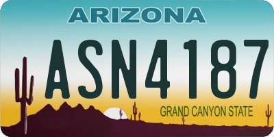 AZ license plate ASN4187
