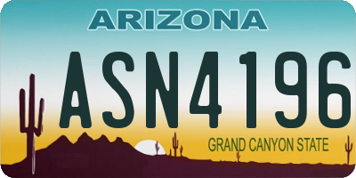 AZ license plate ASN4196