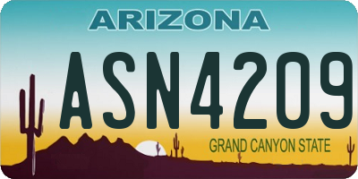 AZ license plate ASN4209