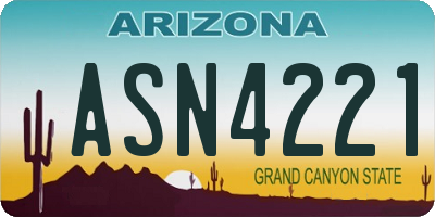 AZ license plate ASN4221