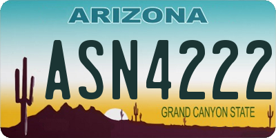 AZ license plate ASN4222