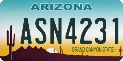 AZ license plate ASN4231