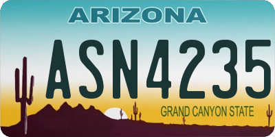 AZ license plate ASN4235
