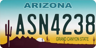 AZ license plate ASN4238