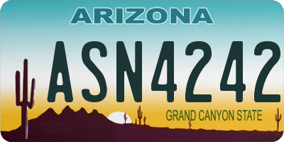 AZ license plate ASN4242