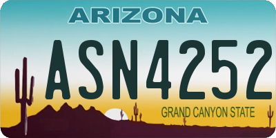 AZ license plate ASN4252