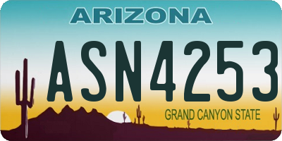 AZ license plate ASN4253