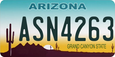 AZ license plate ASN4263
