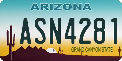AZ license plate ASN4281