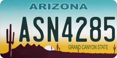 AZ license plate ASN4285