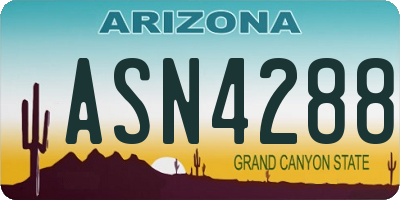 AZ license plate ASN4288