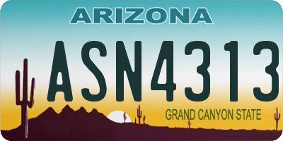 AZ license plate ASN4313