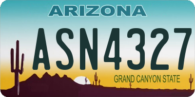 AZ license plate ASN4327