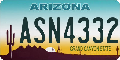 AZ license plate ASN4332