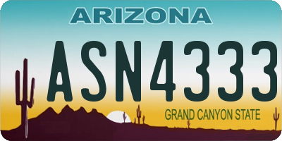AZ license plate ASN4333
