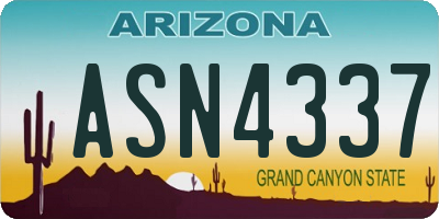 AZ license plate ASN4337