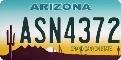 AZ license plate ASN4372