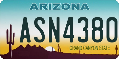 AZ license plate ASN4380