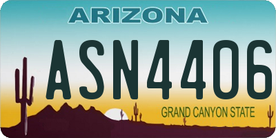 AZ license plate ASN4406