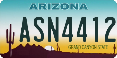 AZ license plate ASN4412