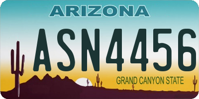 AZ license plate ASN4456