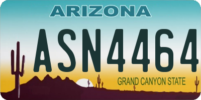 AZ license plate ASN4464