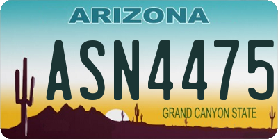 AZ license plate ASN4475