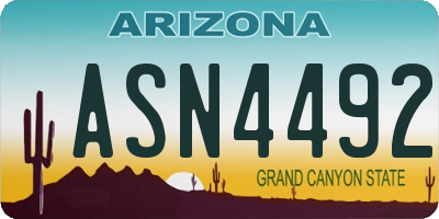 AZ license plate ASN4492