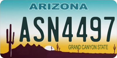 AZ license plate ASN4497