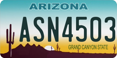 AZ license plate ASN4503