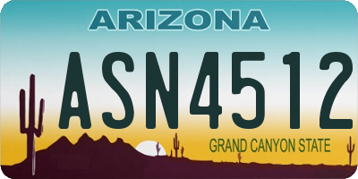 AZ license plate ASN4512