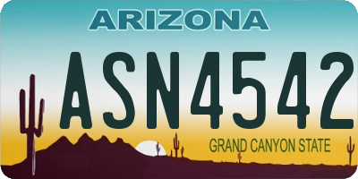 AZ license plate ASN4542