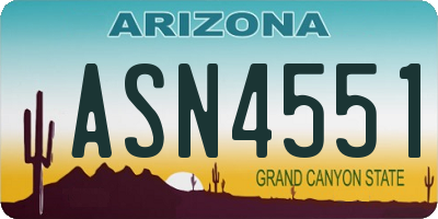 AZ license plate ASN4551