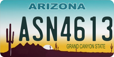 AZ license plate ASN4613