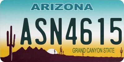 AZ license plate ASN4615