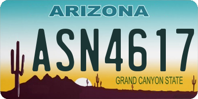 AZ license plate ASN4617