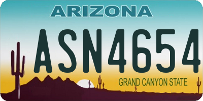 AZ license plate ASN4654