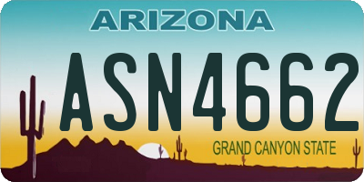 AZ license plate ASN4662