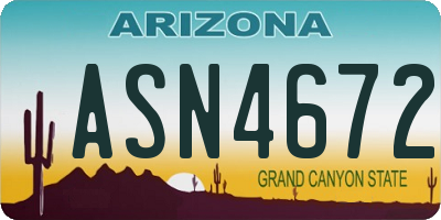 AZ license plate ASN4672