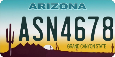 AZ license plate ASN4678