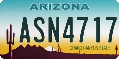 AZ license plate ASN4717