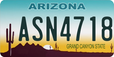 AZ license plate ASN4718