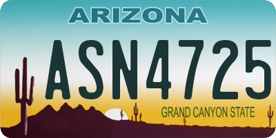 AZ license plate ASN4725