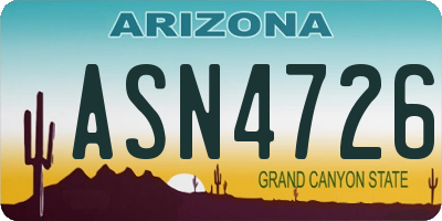 AZ license plate ASN4726