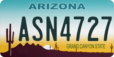 AZ license plate ASN4727