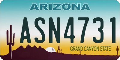 AZ license plate ASN4731