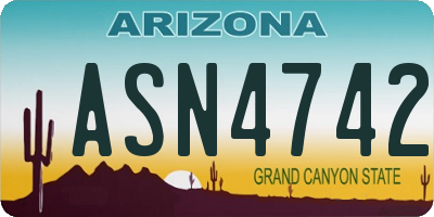 AZ license plate ASN4742