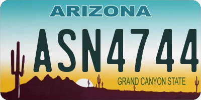 AZ license plate ASN4744