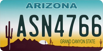 AZ license plate ASN4766
