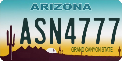 AZ license plate ASN4777